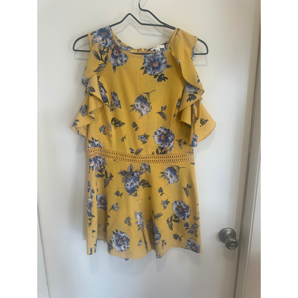Mine Bright Yellow Floral Romper